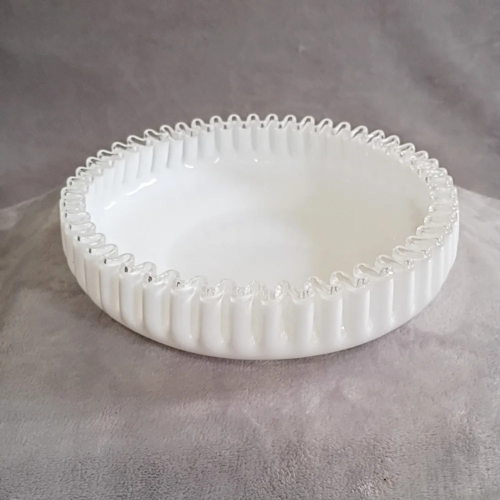 Fenton Glass Silver Crest Shrimp Chip Bowl
